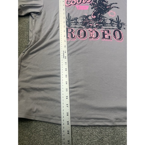 Gray And Pink Coors Lite Rodeo Soft Ladies T Shirt M/Large New - Picture 4 of 6